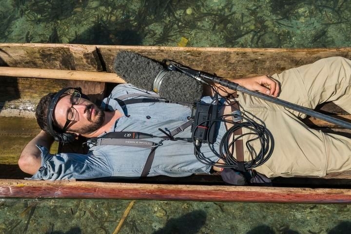 International film crew on location in Papua New Guinea