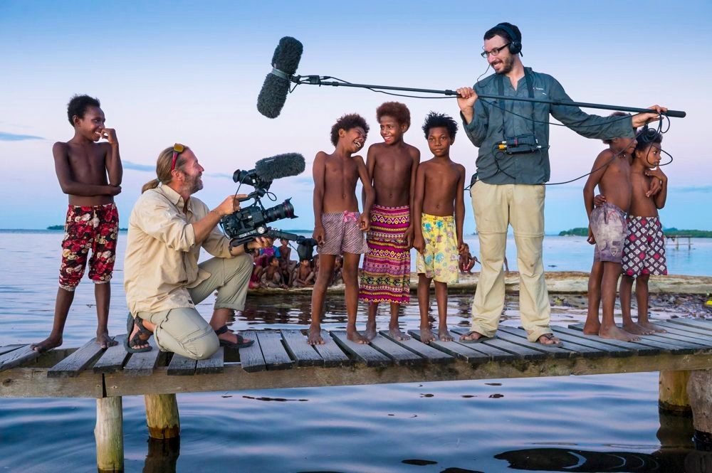 International film crew on location in Papua New Guinea