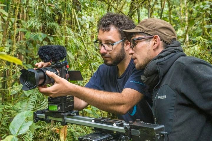 International film crew on location in Papua New Guinea