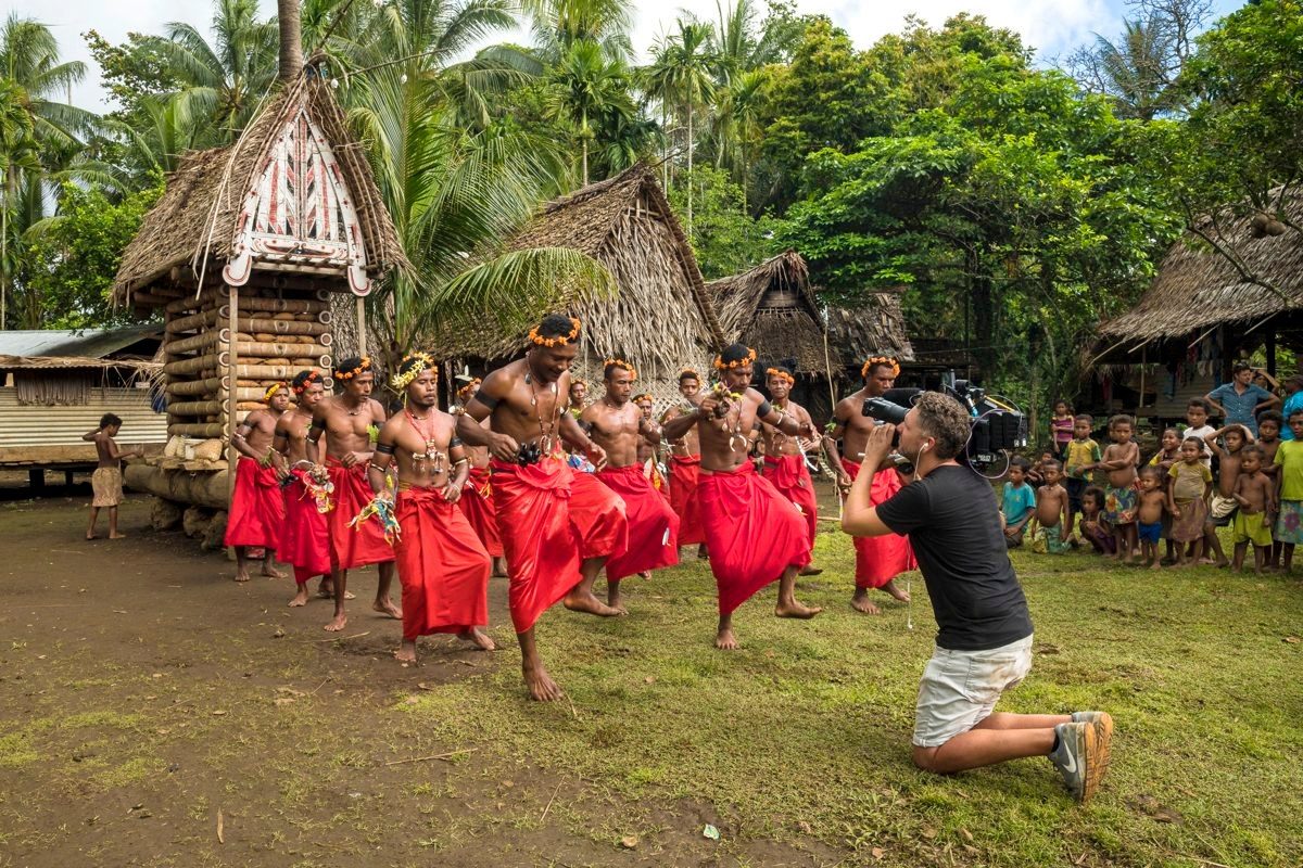 Traditional dance in a Trobriand village